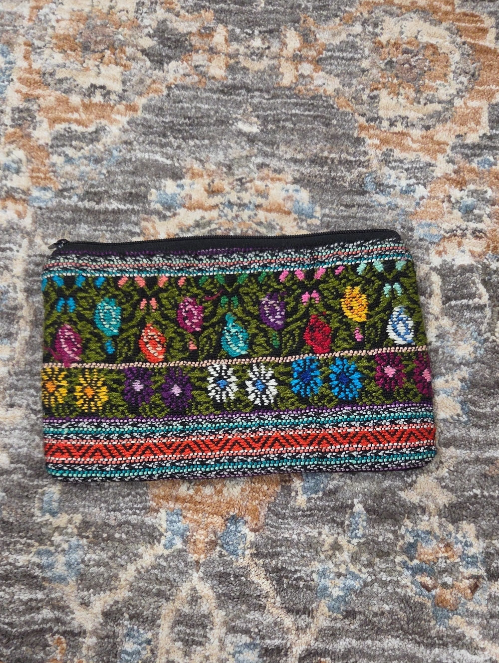 Trades Of Hope Embroidered Multicolor Floral Zip Pouch - Women Bags